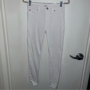 Hudson Mid Rise Natalie Super Skinny Jeans White